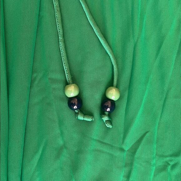 Staud Kanha Reversible Mesh Halter Dress Clover Green Deep Sea Blue Maxi Dress - Picture 9 of 16